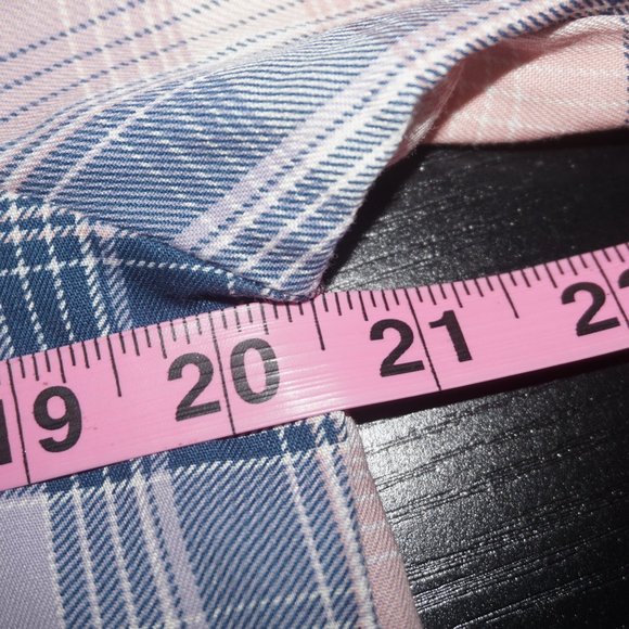 Bloomingdales Aqua Plaid Button Down Top - Picture 6 of 7